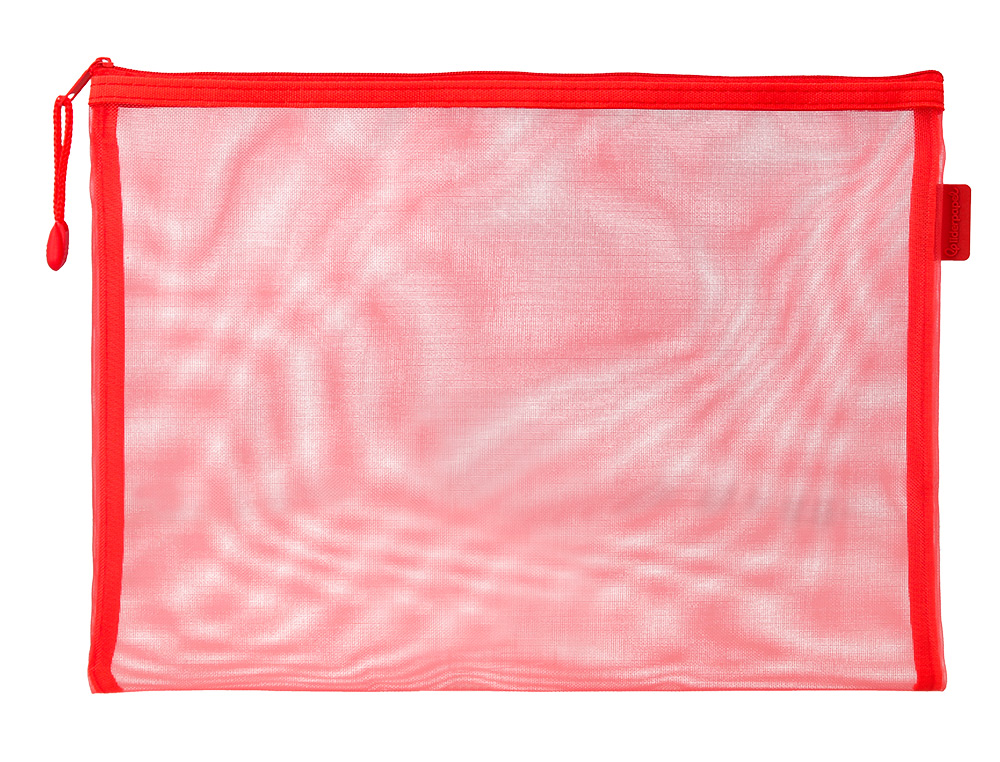 BOLSA ZIPPER BAG LIDERPAPEL POLIESTER TRANSPIRABLE MULTIUSOS DIN A4 ROJO