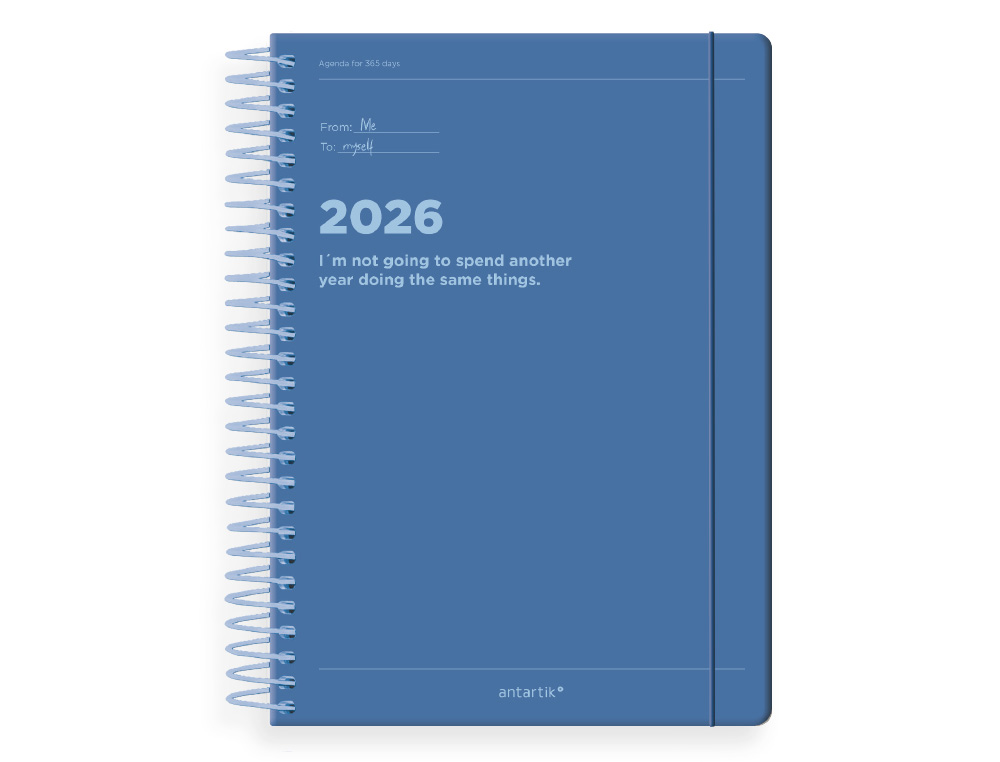 AGENDA ESPIRAL ANTARTIK MANIFEST A5+ 2026 DA PGINA AZUL PAPEL 80G FSC