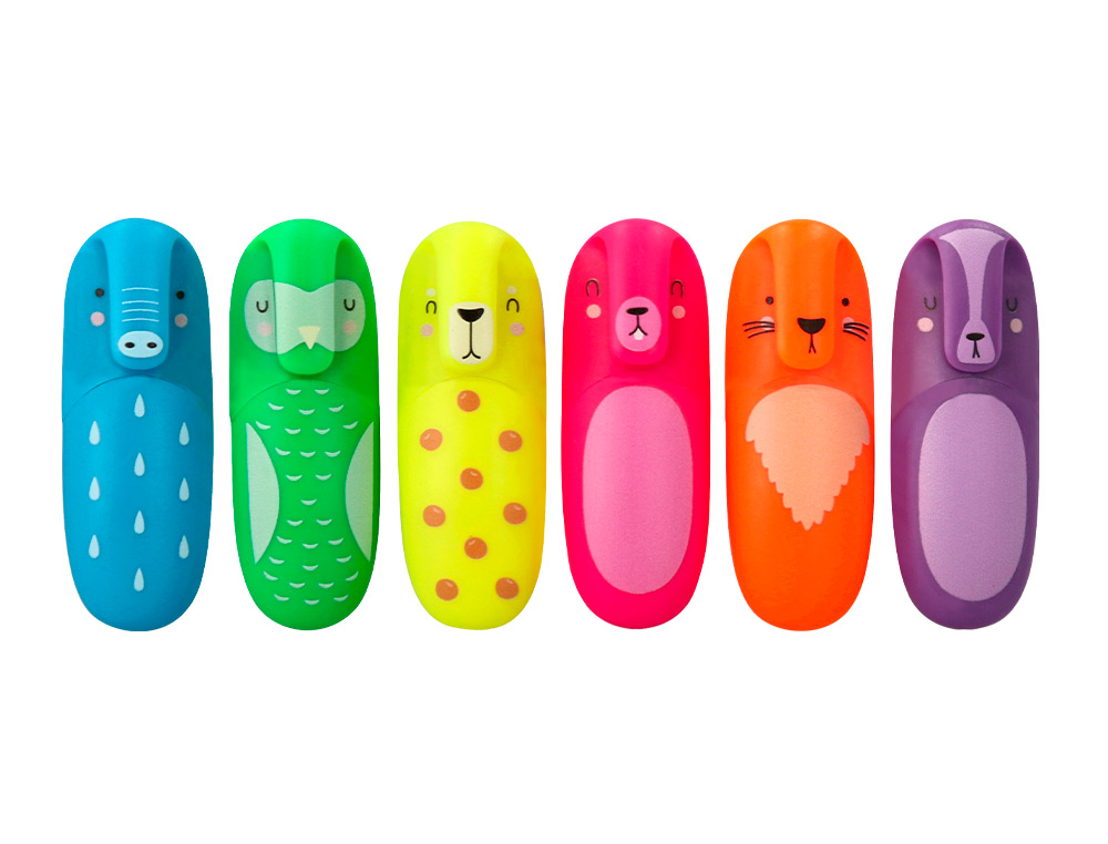 ROTULADOR IMAGINOVO FLUORESCENTE SAFARI GLOW NEON ANIMALES Y CLIP SURTIDOS
