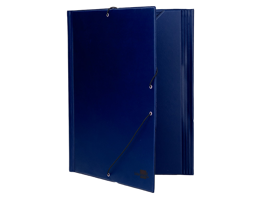 CARPETA LIDERPAPEL GOMAS FOLIO SOLAPAS PLASTICO AZUL