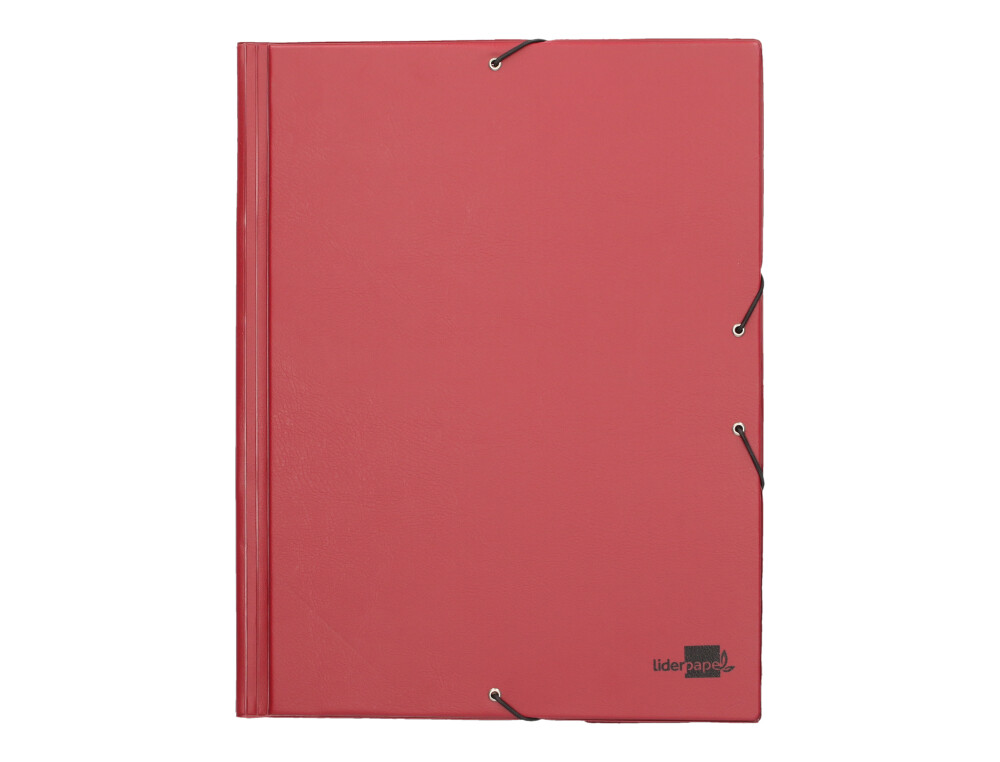 CARPETA LIDERPAPEL GOMAS FOLIO SOLAPAS PLASTICO BURDEOS