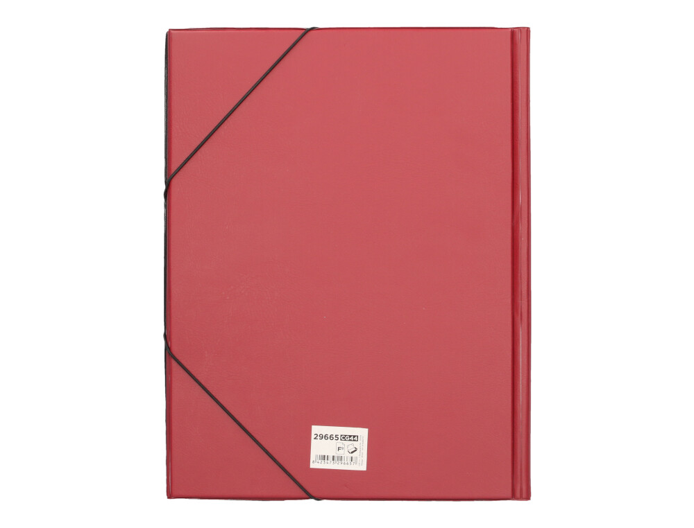 CARPETA LIDERPAPEL GOMAS FOLIO SOLAPAS PLASTICO BURDEOS
