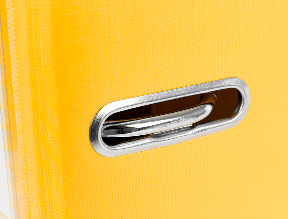 ARCHIVADOR DE PALANCA LIDERPAPEL A4 DOCUMENTA FORRADO PVC CON RADO LOMO 75MM AMARILLO COMPRESOR METALICO