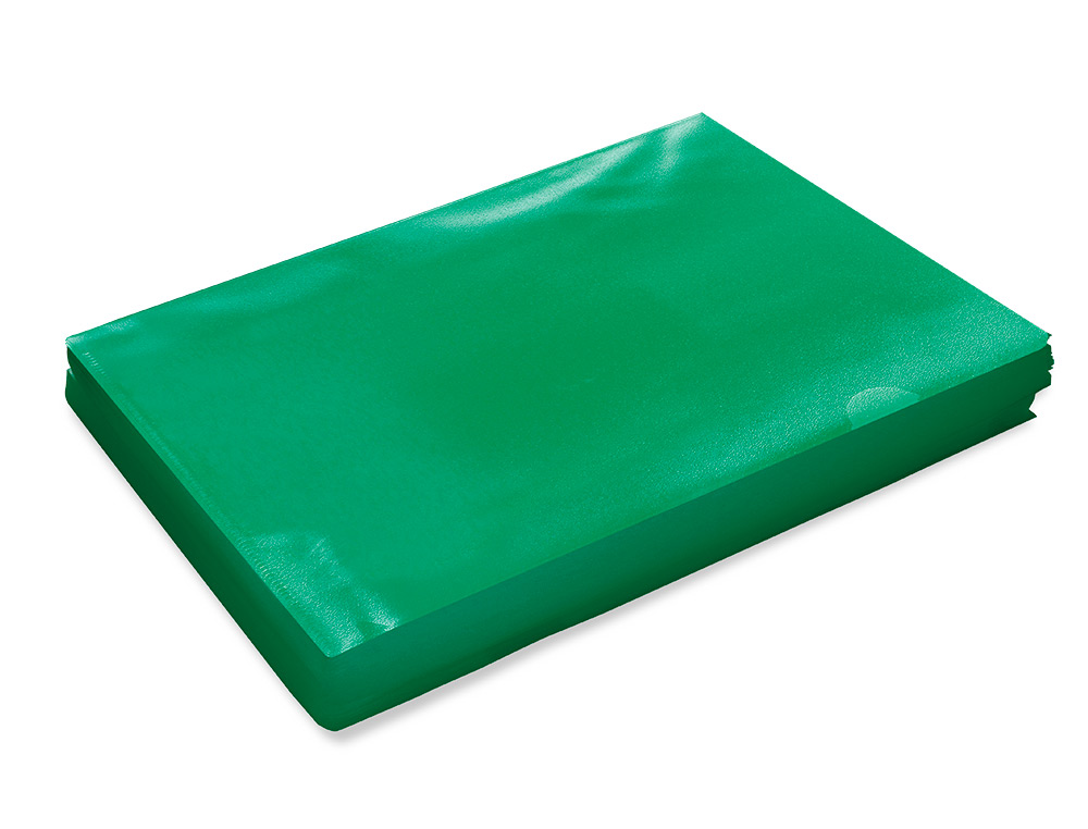 CARPETA DOSSIER UERO PLASTICO Q-CONNECT DIN A4 120 MICRAS VERDE CAJA DE 100 UNIDADES