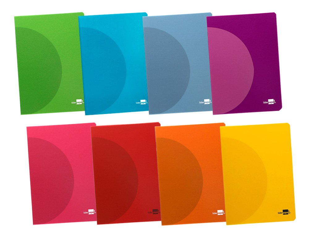 LIBRETA LIDERPAPEL 360 TAPA DE PLASTICO A4 48 HOJAS 90G/M2 CUADRO 4MM CON MARGEN COLORES SURTIDOS