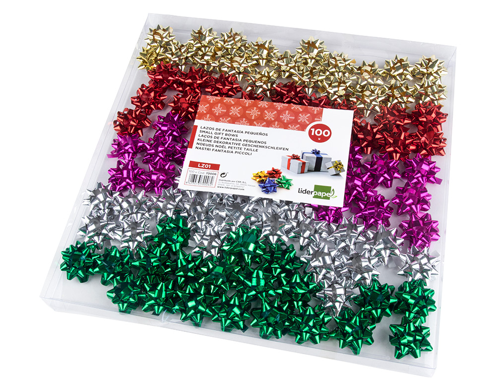 LAZOS LIDERPAPEL FANTASIA PEQUEOS METALIZADOS COLORES SURTIDOS