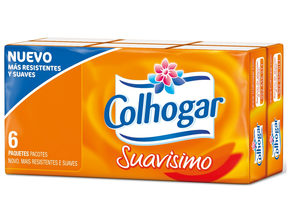 PAUELOS DE PAPEL COLHOGAR COMPACTO BLANCO 4 CAPAS PAQUETE DE 6 PAUELOS