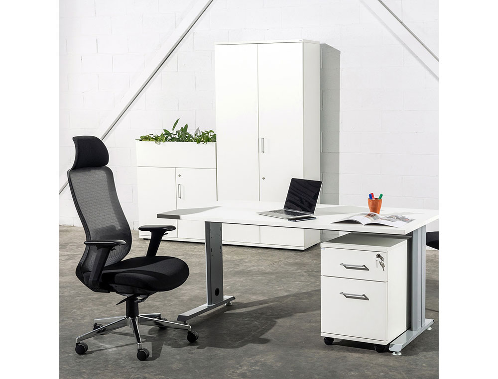 MESA DE OFICINA ROCADA METAL 2000AC01 GRIS/HAYA 120X60 CM