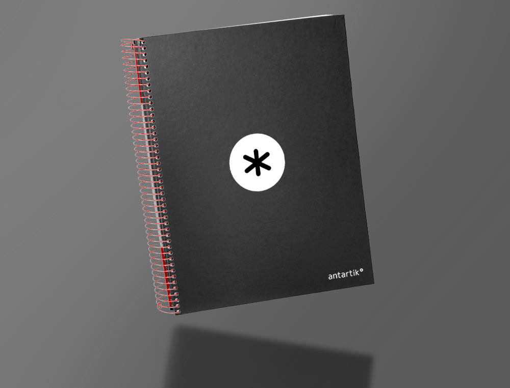 CUADERNO ESPIRAL A4 MICRO ANTARTIK TAPA FORRADA 120H 90 GR CUADRO 5MM 5 BANDAS 4 TALADROS COLOR NEGRO