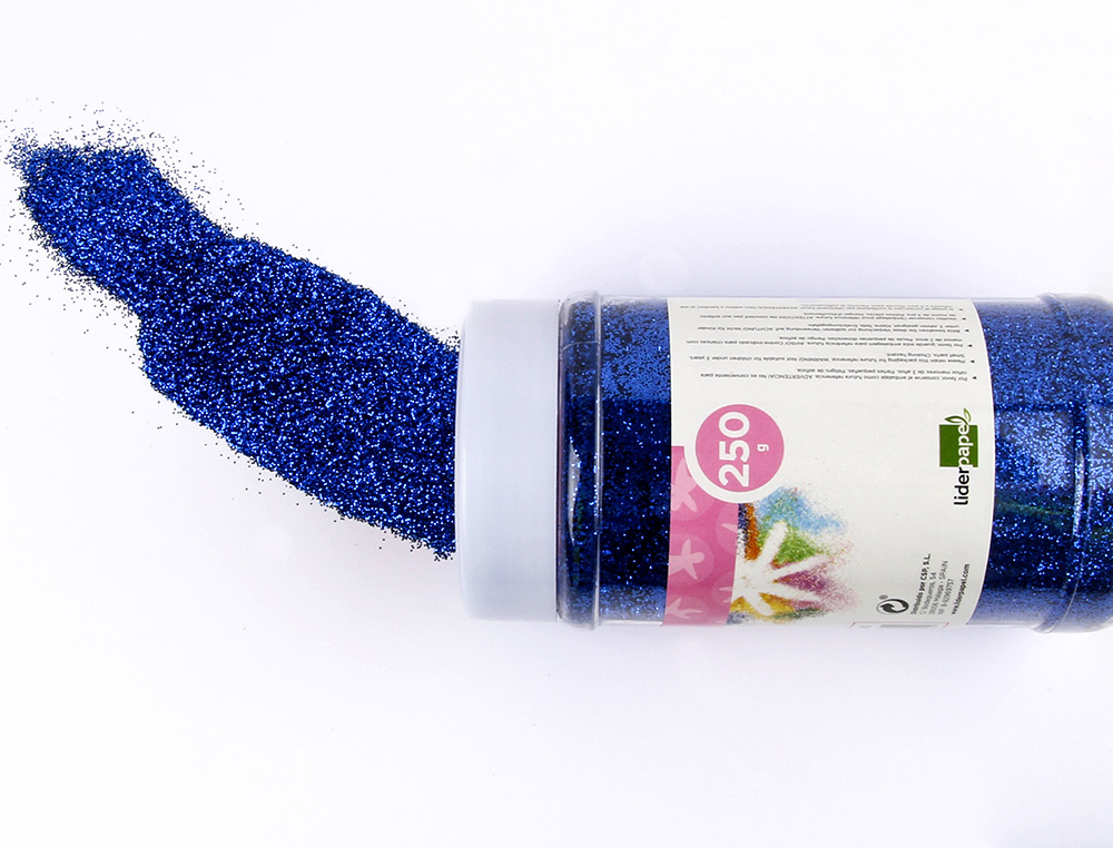 PURPURINA LIDERPAPEL FANTASIA COLOR AZUL METALIZADO BOTE DE 250 GR