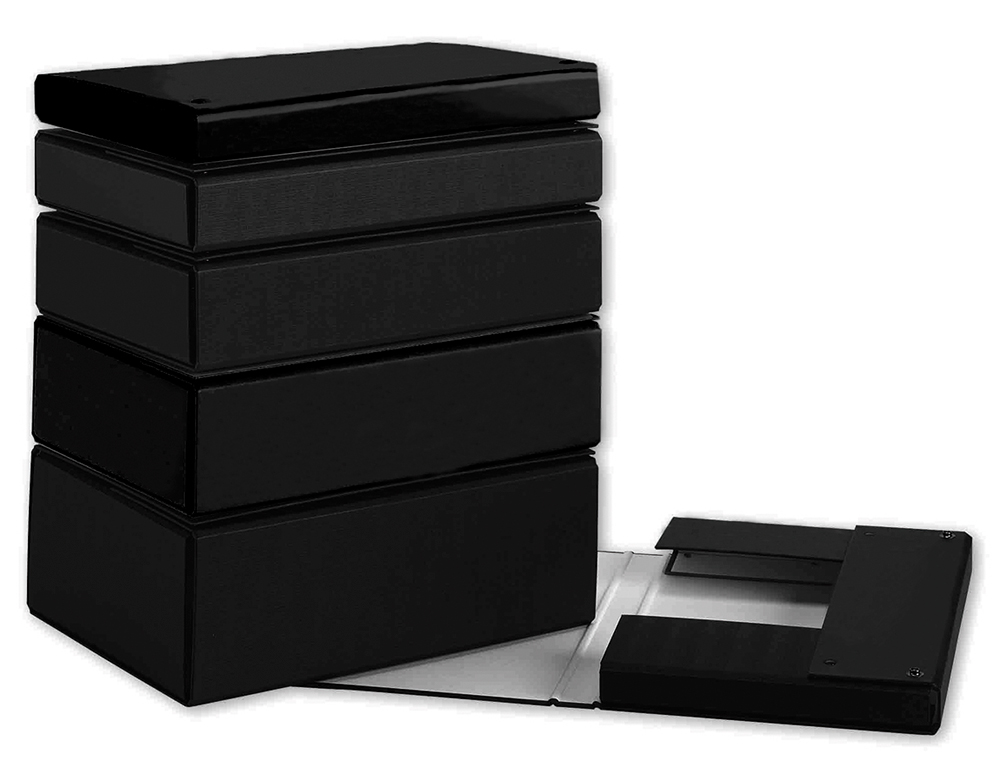 CARPETA PROYECTOS PARDO FOLIO LOMO 30 MM CARTON FORRADO NEGRO CON BROCHE