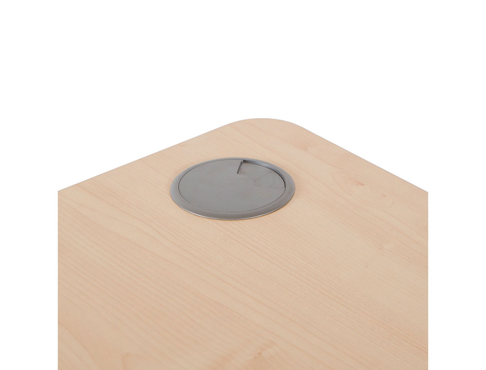 MESA ROCADA SERIE WORK 160X110X76 CM IZQUIERDA ACABADO AN04 GRIS/BLANCO