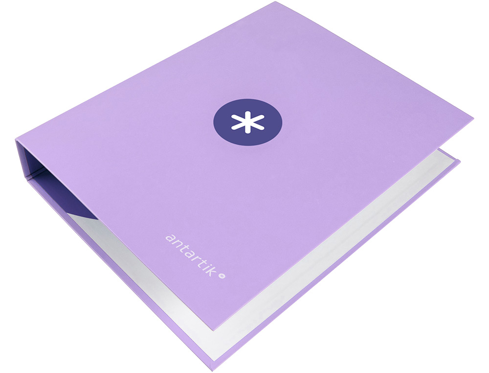 CARPETA 4 ANILLAS 40 MM MIXTAS ANTARTIK A4 FORRADA COLOR LAVANDA