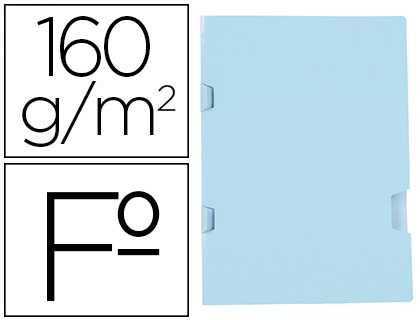 SUBCARPETA LIDERPAPEL FOLIO AZUL TRES UEROS PLASTIFICADA 160G/M2