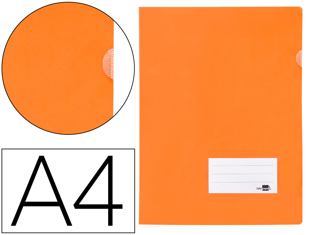 CARPETA LIDERPAPEL DOSSIER A4 UERO NARANJA FLUOR OPACO
