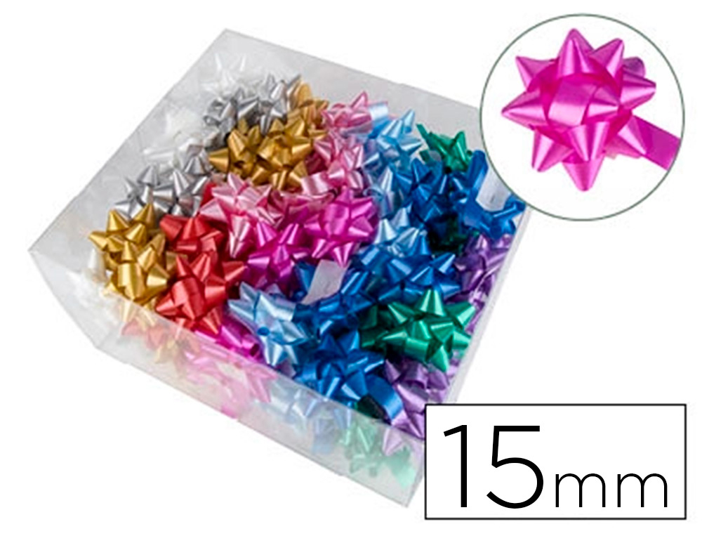 LAZOS FANTASIA LIDERPAPEL 15 MM CAJA DE 100 UNIDADES