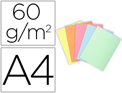 SUBCARPETA CARTULINA EXACOMPTA DIN A4 PAQUETE DE 100 UNIDADES COLORES PASTEL SURTIDOS 60 GR