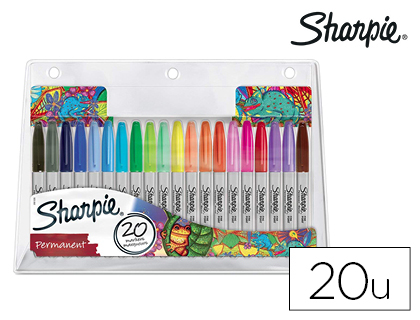 ROTULADORES SHARPIE PERMANENTE PUNTA FINA BLISTER DE 20 UNIDADES COLORES SURTIDOS
