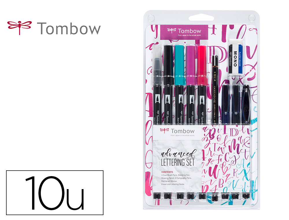 SET LETTERING TOMBOW ADVANCED 10 PIEZAS