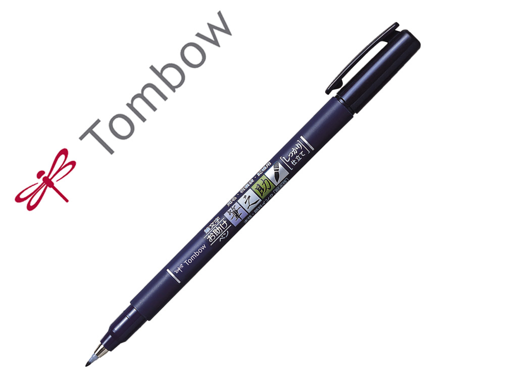 ROTULADOR TOMBOW PUNTA PINCEL DUAL FUDENOSUKE PUNTA DURA TINTA BASE DE AGUA NEGRO