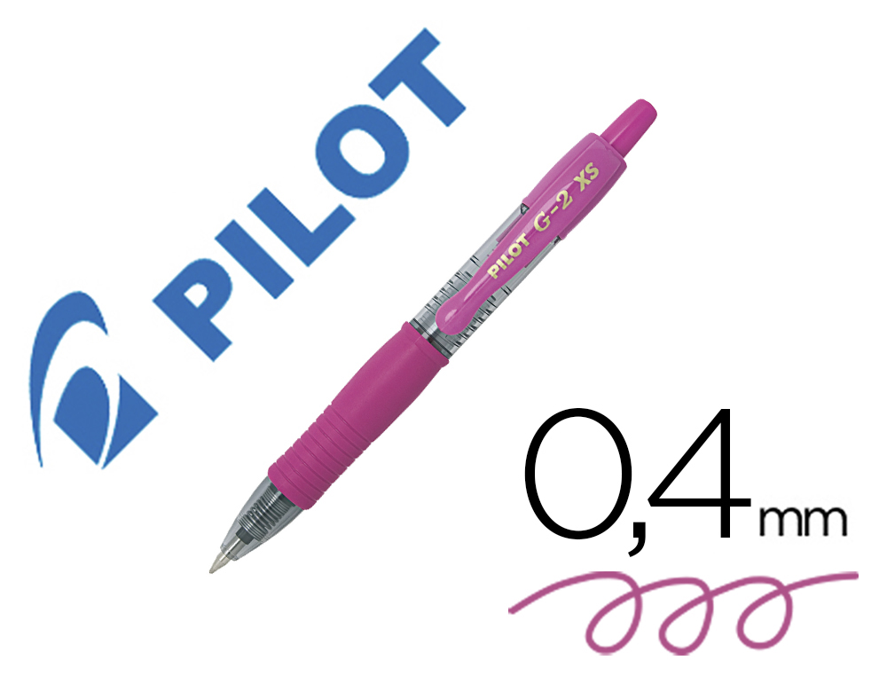 BOLIGRAFO PILOT G-2 ROSA TINTA GEL RETRACTIL SUJECION DE CAUCHO