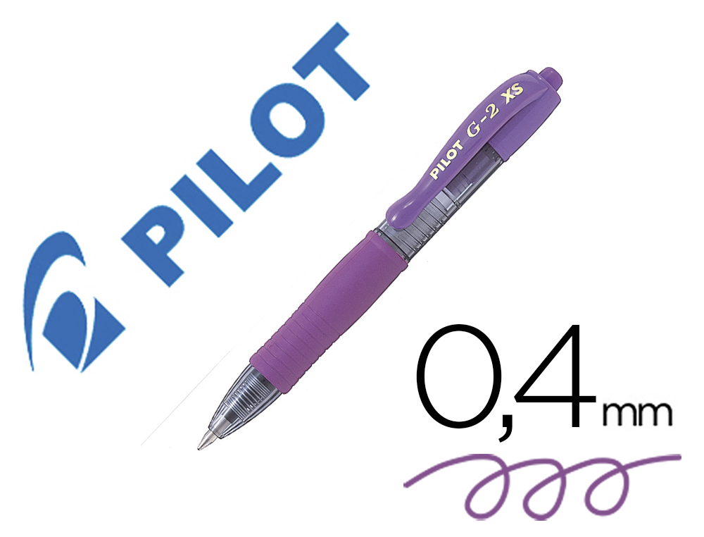 BOLIGRAFO PILOT G-2 VIOLETA TINTA GEL RETRACTIL SUJECION DE CAUCHO
