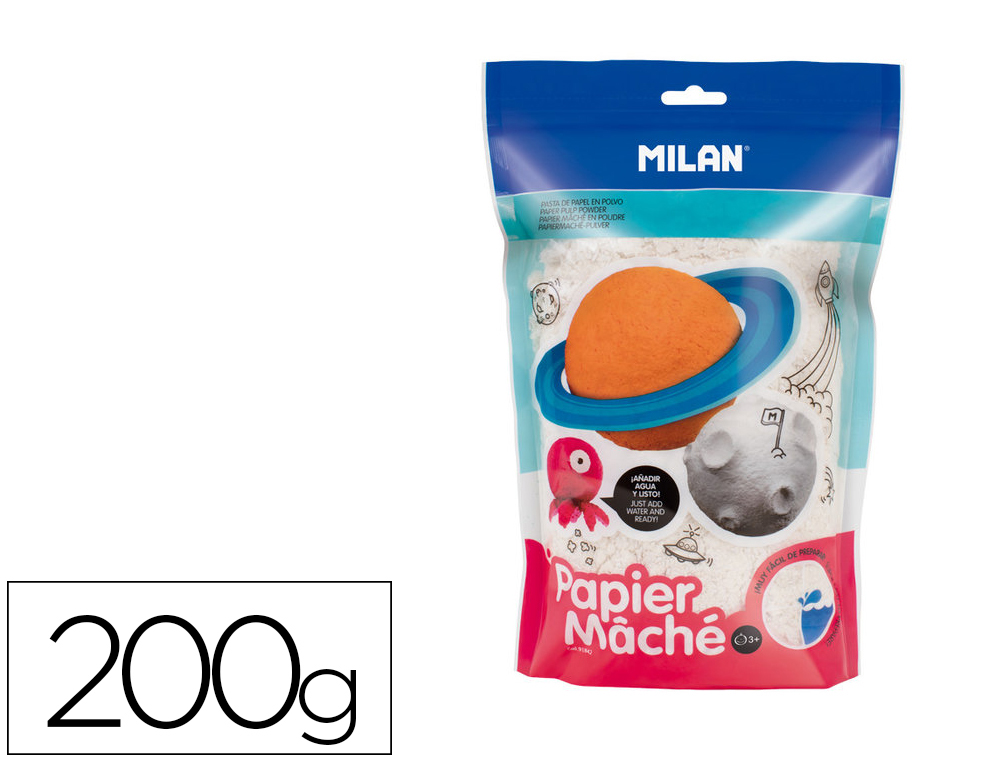 PAPEL MACHE MILAN BLANCO EN POLVO BOLSA DE 200 G