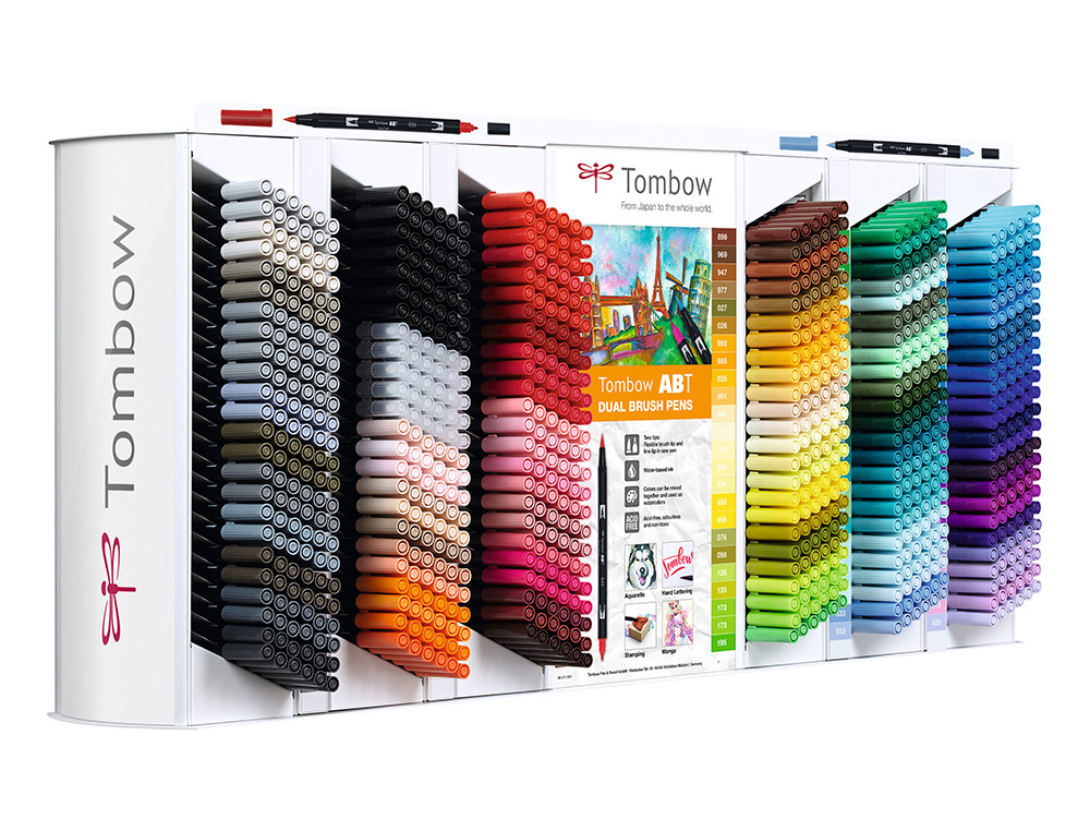 ROTULADOR TOMBOW ABT DUAL BRUSH DOBLE PUNTA DE PINCEL CONTENIDO DE 864 UNIDADES COLORES SURTIDOS