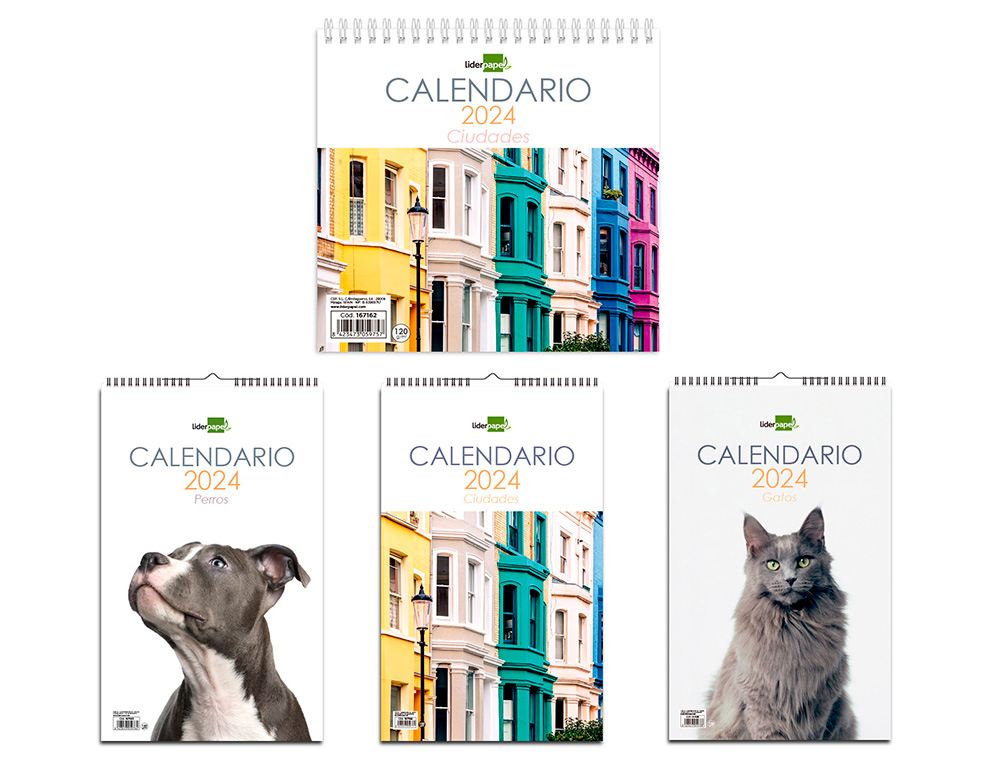 CALENDARIO LIDERPAPEL 2024 IMAGENES LOTE DE 16 UNIDADES SURTIDAS