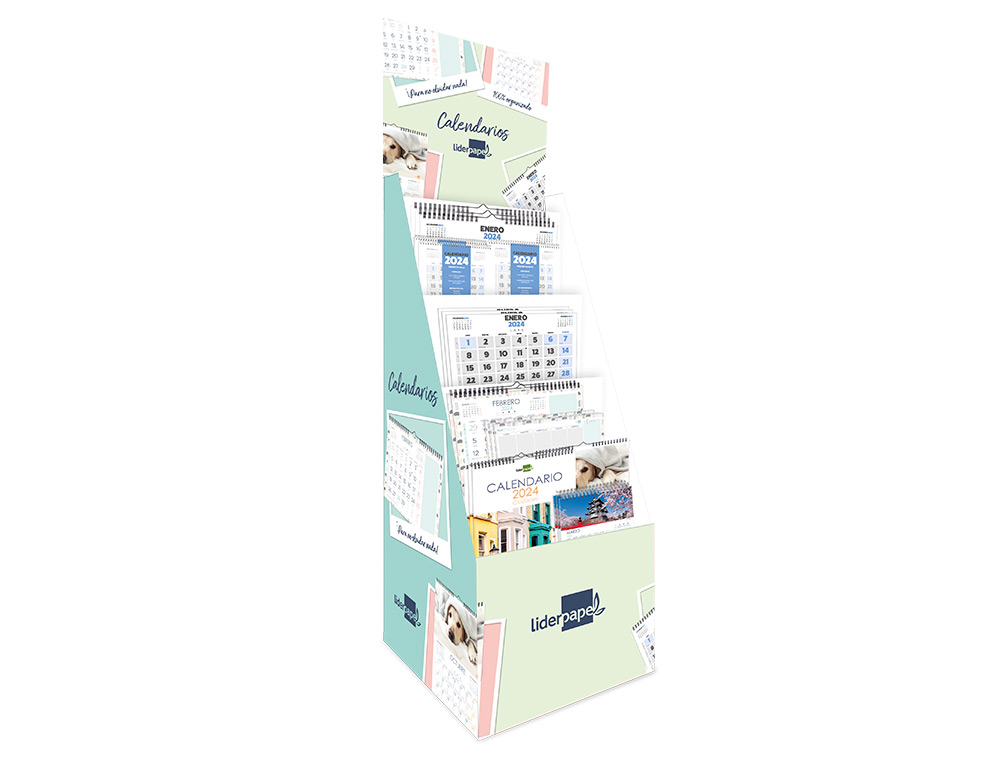 CALENDARIO LIDERPAPEL 2024 EXPOSITOR PODIO CON 120 UNIDADES SURTIDAS 55,5X52,5X136,5 CM