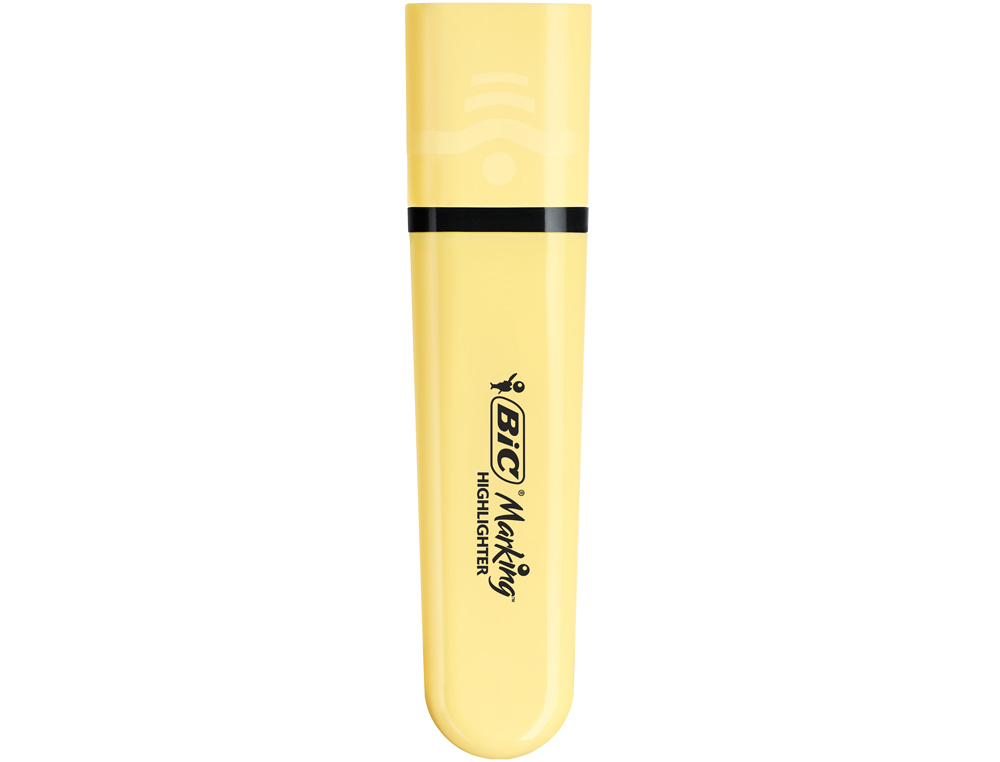 ROTULADOR BIC FLAT FLUORESCENTE AMARILLO PASTEL CAJA DE 12 UNIDADES