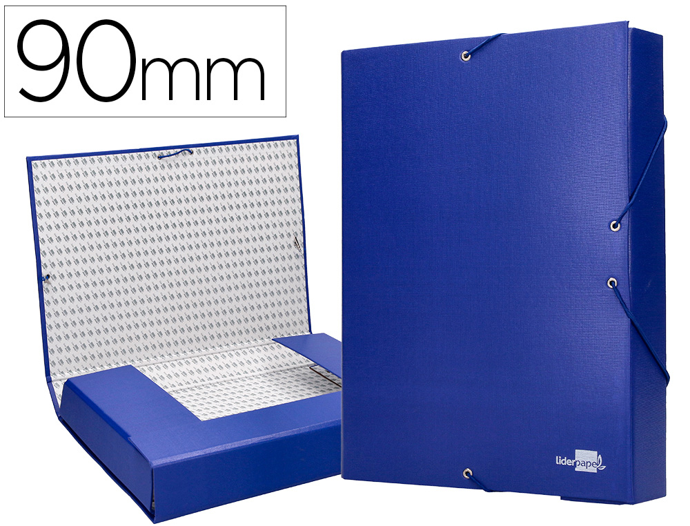 CARPETA PROYECTOS LIDERPAPEL FOLIO LOMO 90MM CARTON FORRADOAZUL