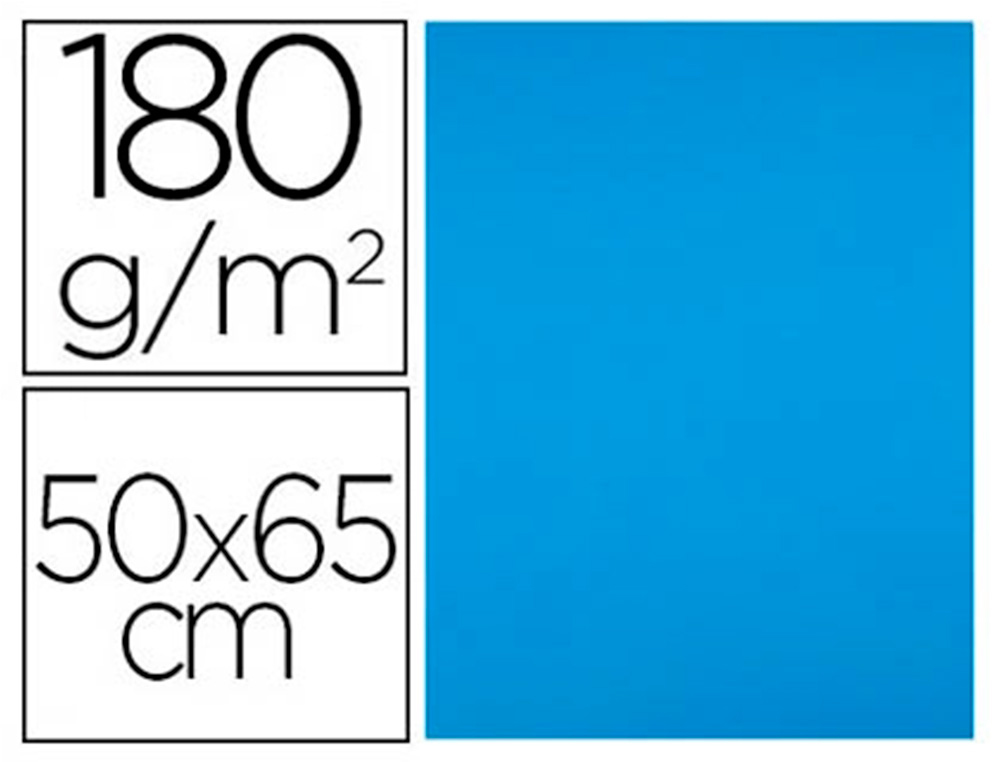 CARTULINA LIDERPAPEL 50X65 CM 180G/M2 AZUL TURQUESA