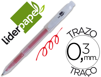 BOLIGRAFO LIDERPAPEL SUPER GEL PUNTA 0.5 MM ROJO