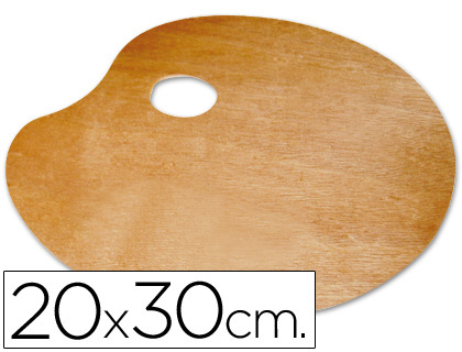 PALETA MADERA LIDERCOLOR OVALADA TAMAO 20X30 CM GROSOR 0,3 CM ZURDOS