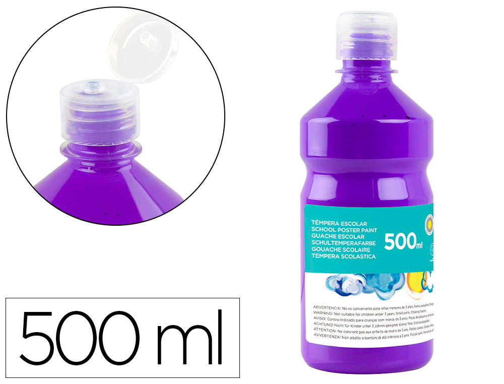 TEMPERA LIQUIDA LIDERPAPEL ESCOLAR 500 ML VIOLETA