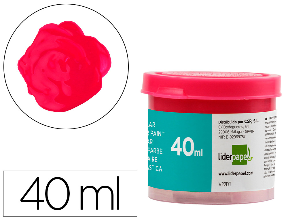 TEMPERA LIDERPAPEL ESCOLAR 40 ML MAGENTA