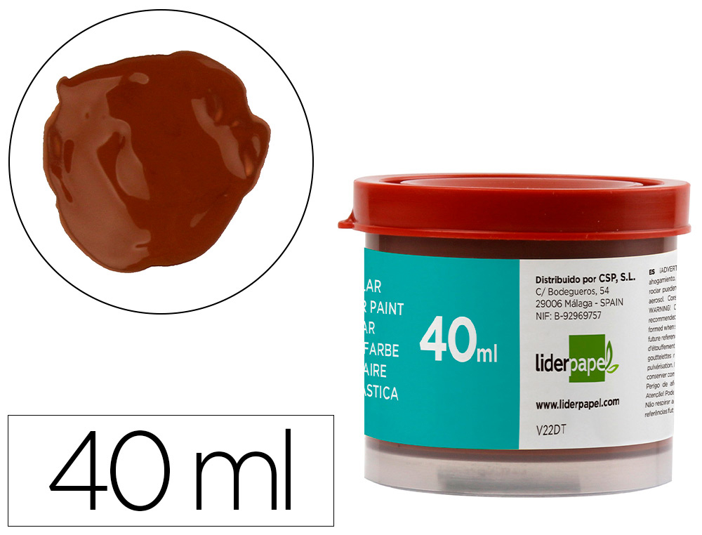 TEMPERA LIDERPAPEL ESCOLAR 40 ML MARRON
