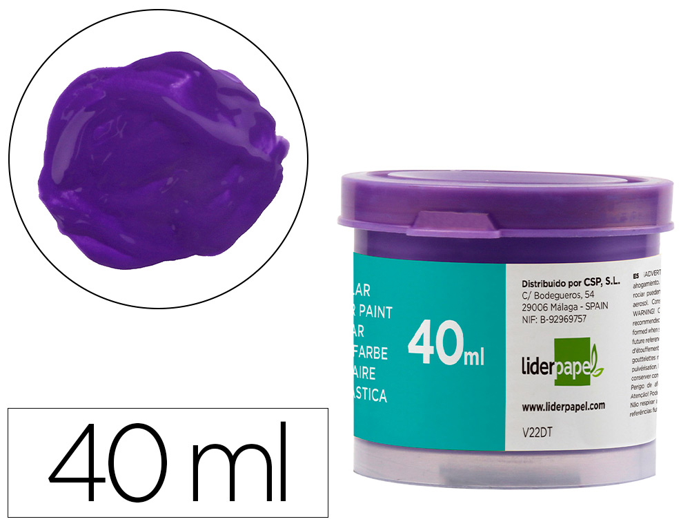 TEMPERA LIDERPAPEL ESCOLAR 40 ML VIOLETA