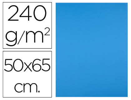 CARTULINA LIDERPAPEL 50X65 CM 240G/M2 AZUL TURQUESA PAQUETE DE 25 UNIDADES
