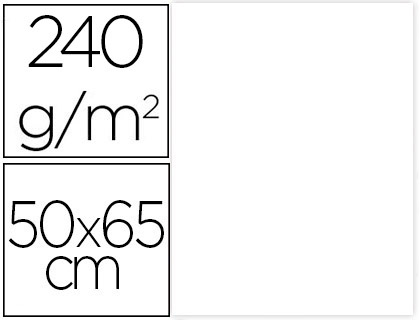 CARTULINA LIDERPAPEL 50X65 CM 240G/M2 BLANCO PAQUETE DE 25 UNIDADES