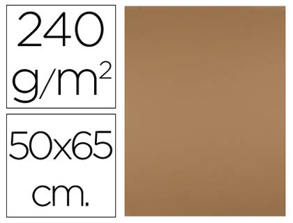 CARTULINA LIDERPAPEL 50X65 CM 240G/M2 MARRON ESCOLAR PAQUETE DE 25 UNIDADES