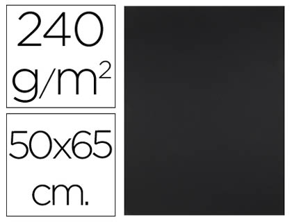 CARTULINA LIDERPAPEL 50X65 CM 240G/M2 NEGRO PAQUETE DE 25 UNIDADES