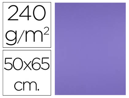 CARTULINA LIDERPAPEL 50X65 CM 240G/M2 PURPURA PAQUETE DE 25 UNIDADES