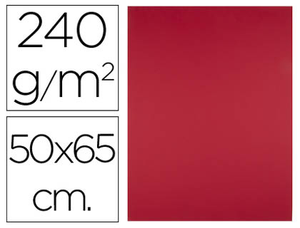 CARTULINA LIDERPAPEL 50X65 CM 240G/M2 ROJO NAVIDAD PAQUETE DE 25 UNIDADES