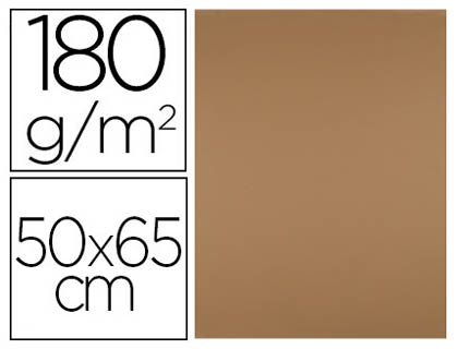 CARTULINA LIDERPAPEL 50X65 CM 180 GR MARRON ESCOLAR PAQUETE DE 25