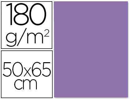 CARTULINA LIDERPAPEL 50X65 CM 180 GR PURPURA PAQUETE DE 25