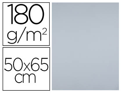 CARTULINA LIDERPAPEL 50X65 CM 180 GR GRIS PAQUETE DE 25