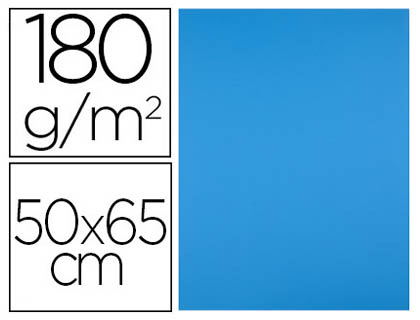 CARTULINA LIDERPAPEL 50X65 CM 180G/M2 AZUL TURQUESA PAQUETE DE 25