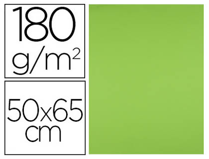 CARTULINA LIDERPAPEL 50X65 CM 180G/M2 VERDE PISTACHO PAQUETEDE 25